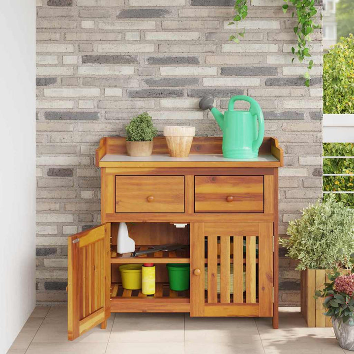 Havekabinet med skuffe med opbevaring Brun 78 x 36.5 x 78cm