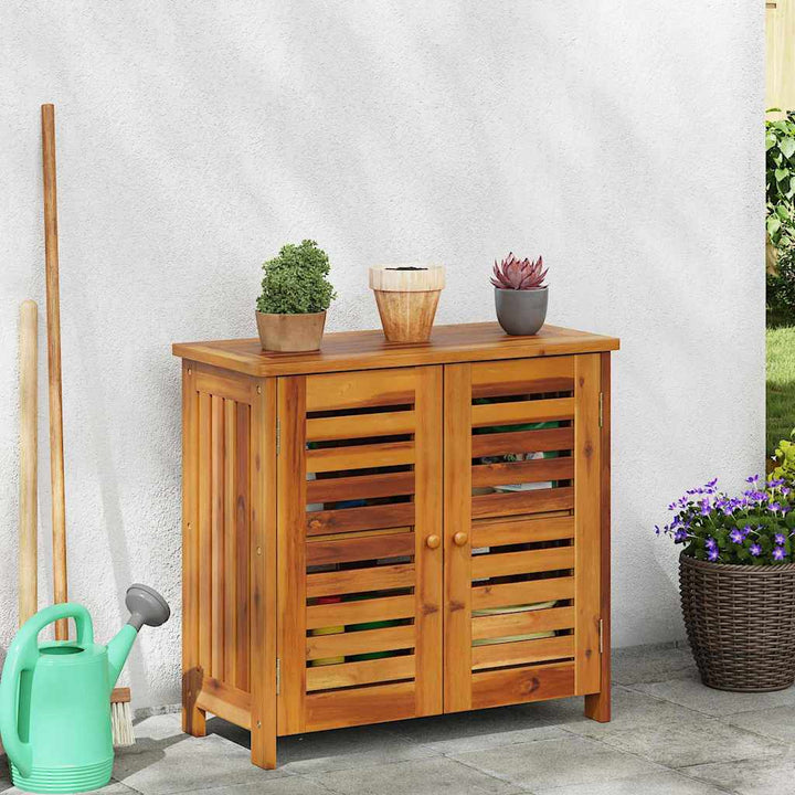 Havekabinet med opbevaring med dør Brun 75 x 35 x 70cm