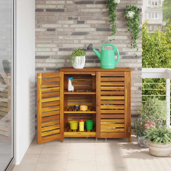 Havekabinet med opbevaring med dør Brun 90 x 40 x 90cm