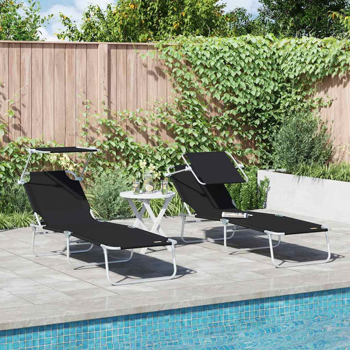 Solstol 2-person 2 pcs Sort 58 x 188 x 77cm Stof