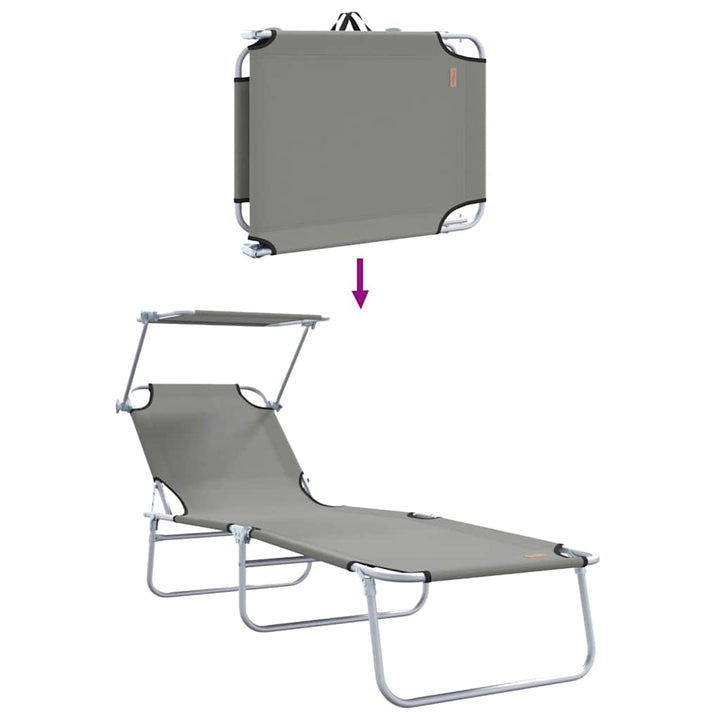Solstol 2-person 2 pcs Grå 58 x 188 x 77cm Stof