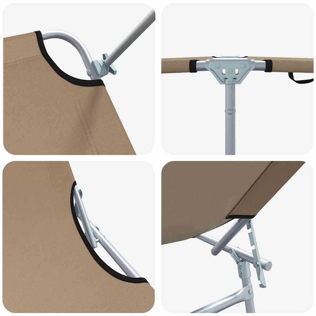 Solstol 2-person 2 pcs Gråbrun 58 x 188 x 77cm Stof