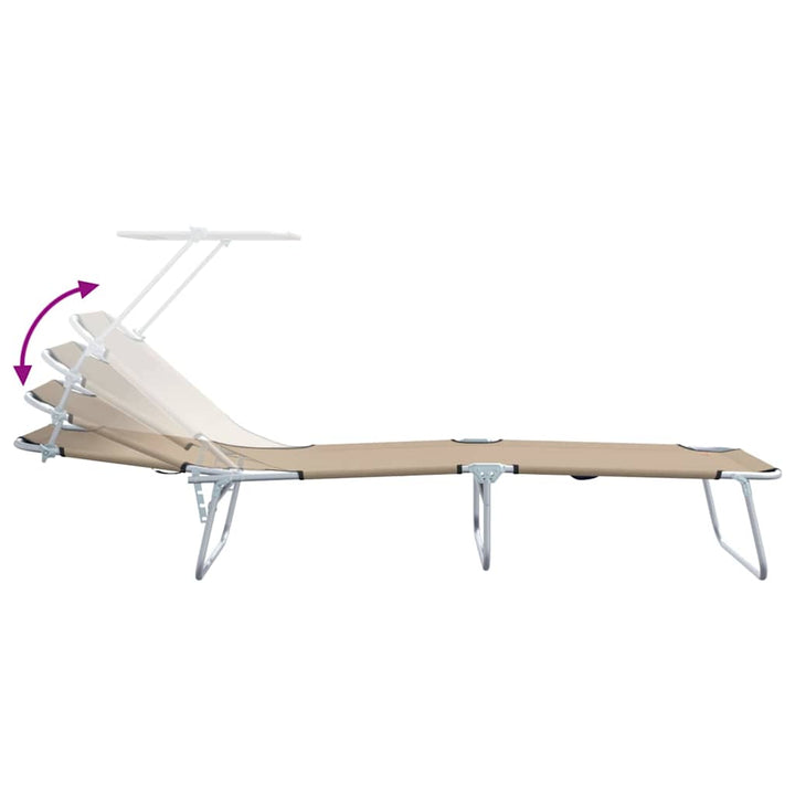 Solstol 2-person 2 pcs Gråbrun 58 x 188 x 77cm Stof