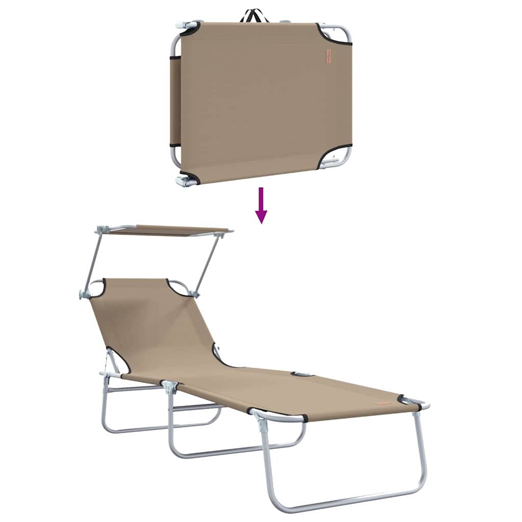 Solstol 2-person 2 pcs Gråbrun 58 x 188 x 77cm Stof