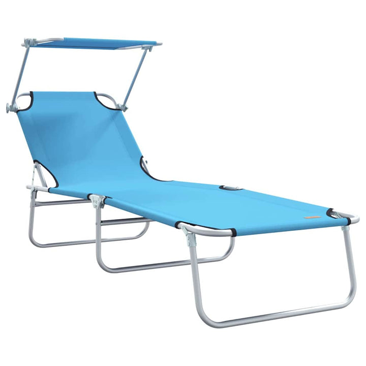 Solstol 2-person 2 pcs Blå 58 x 188 x 77cm Stof
