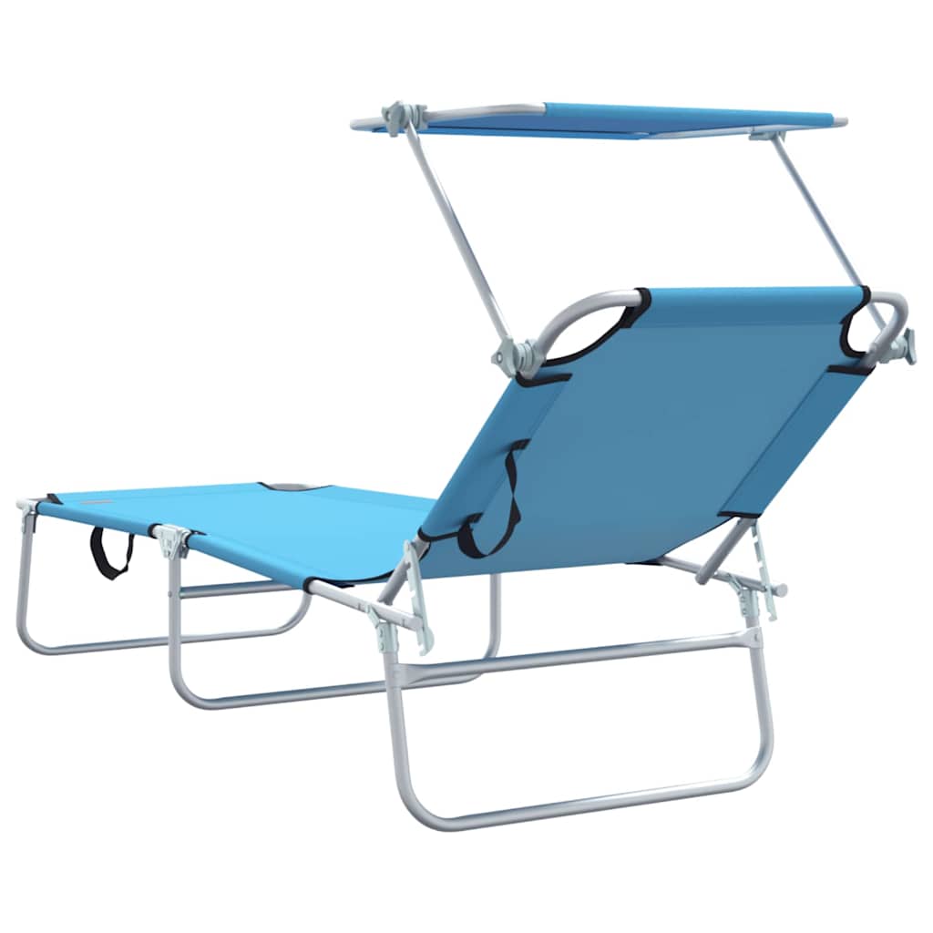 Solstol 2-person 2 pcs Blå 58 x 188 x 77cm Stof