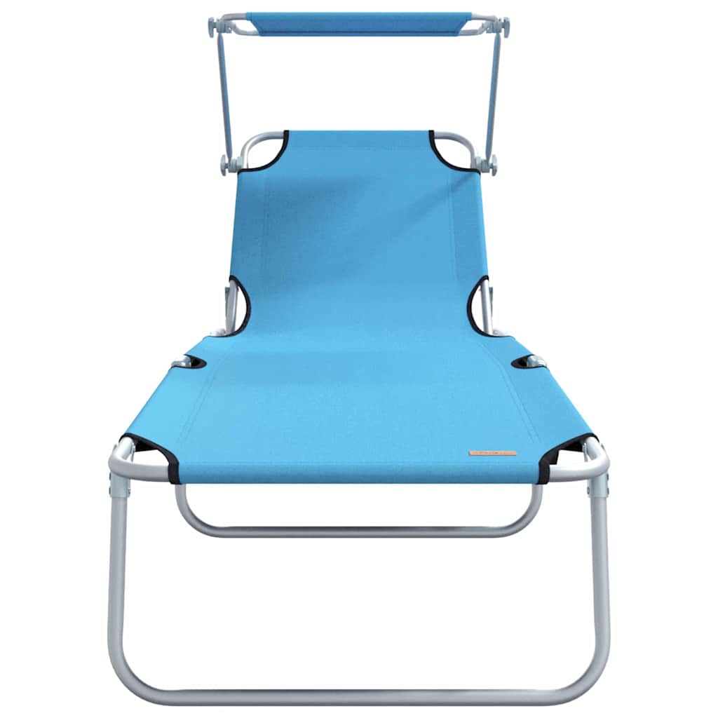 Solstol 2-person 2 pcs Blå 58 x 188 x 77cm Stof