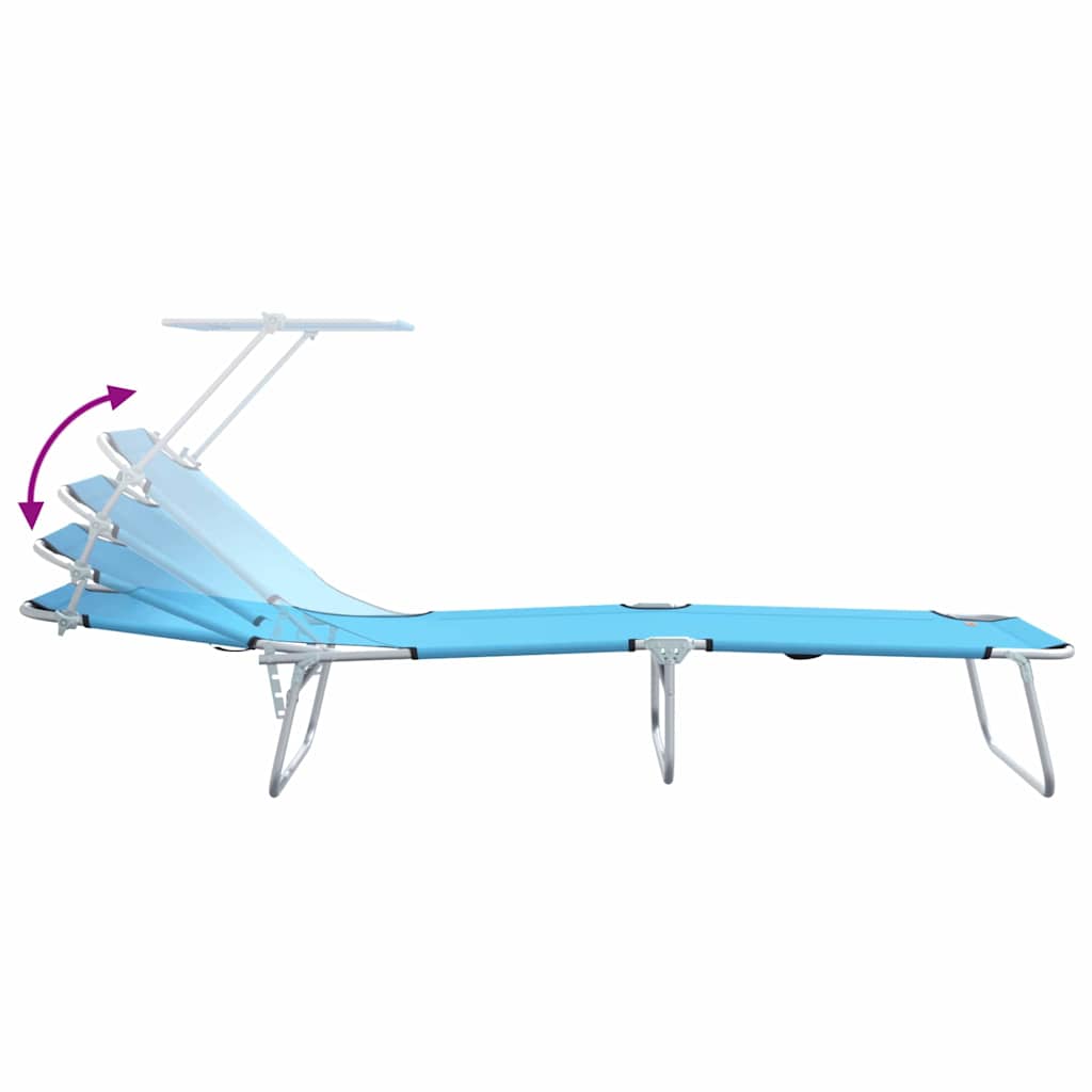 Solstol 2-person 2 pcs Blå 58 x 188 x 77cm Stof