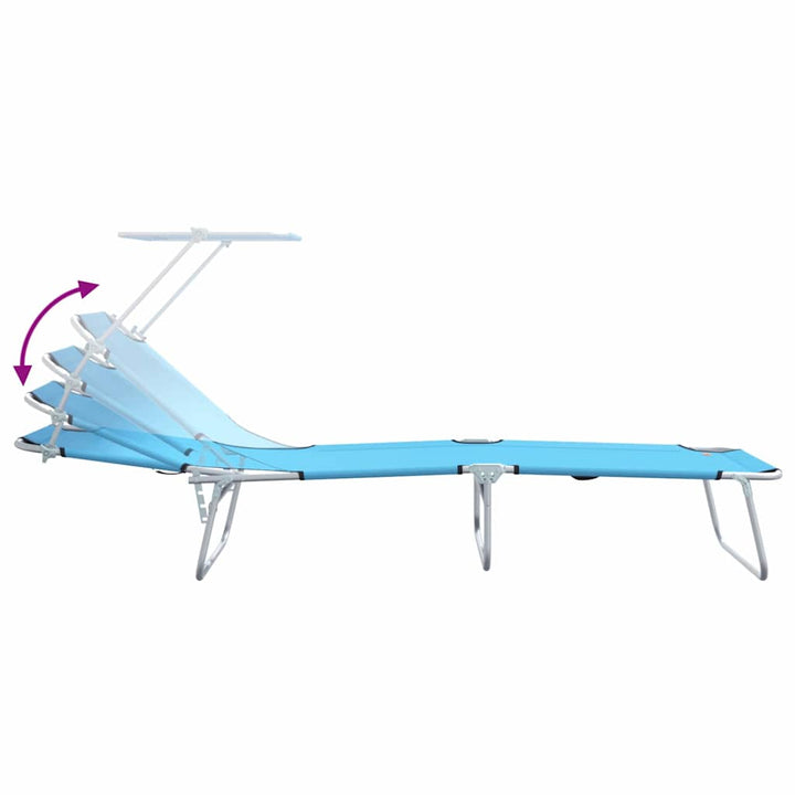 Solstol 2-person 2 pcs Blå 58 x 188 x 77cm Stof