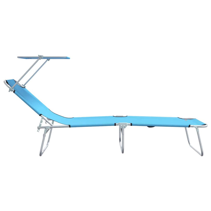 Solstol 2-person 2 pcs Blå 58 x 188 x 77cm Stof