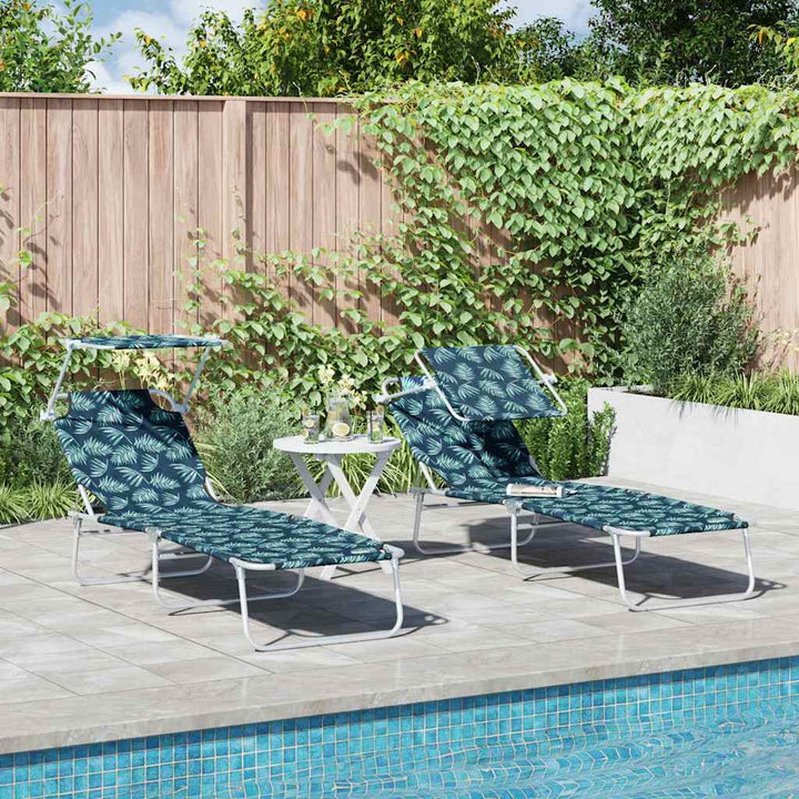 Solstol 2-person 2 pcs Grøn 58 x 188 x 77cm Stof