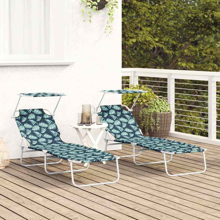 Solstol 2-person 2 pcs Grøn 58 x 188 x 77cm Stof