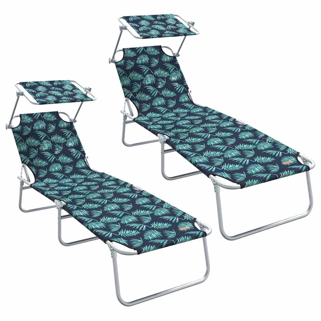 Solstol 2-person 2 pcs Grøn 58 x 188 x 77cm Stof