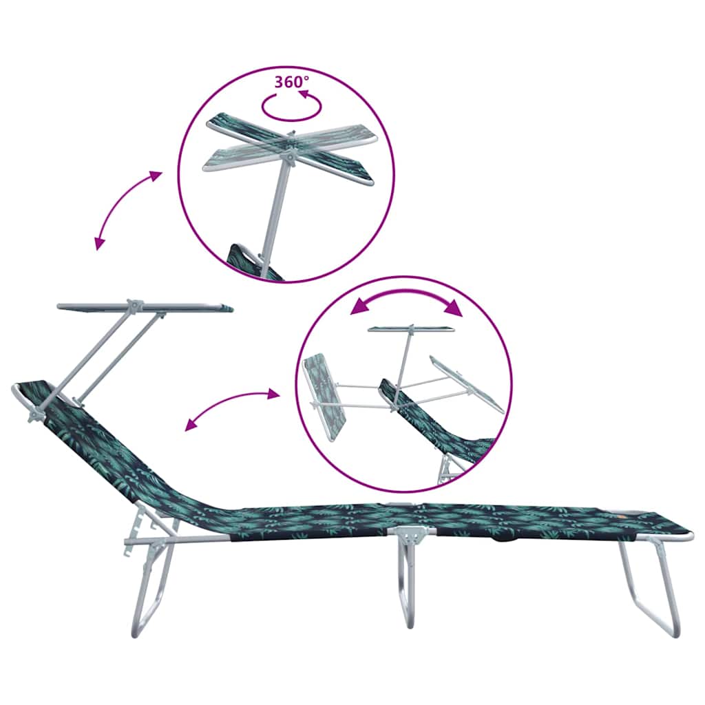 Solstol 2-person 2 pcs Grøn 58 x 188 x 77cm Stof