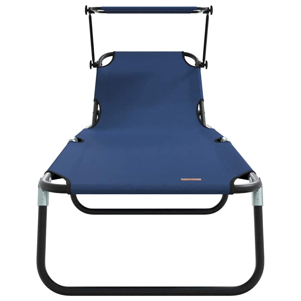 Foldestol med pude 2-person 2 pcs Blå 56 x 190 x 81cm Stof