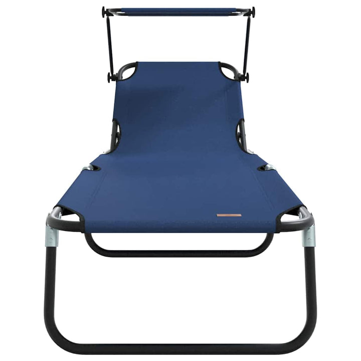 Foldestol med pude 2-person 2 pcs Blå 56 x 190 x 81cm Stof