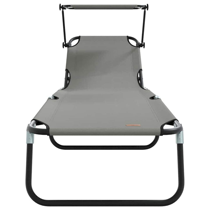 Foldestol med pude 2-person 2 pcs Grå 56 x 190 x 81cm Stof