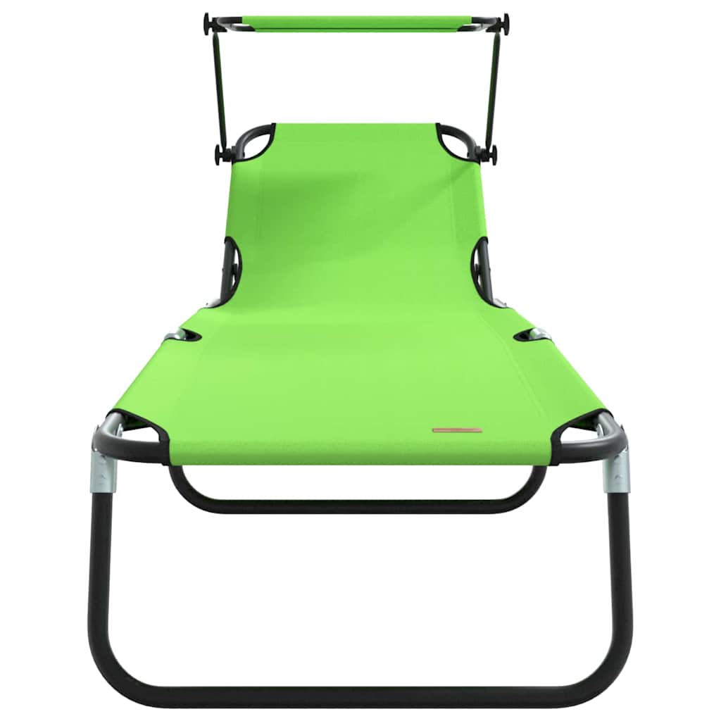 Foldestol med pude 2-person 2 pcs Grøn 56 x 190 x 81cm Stof