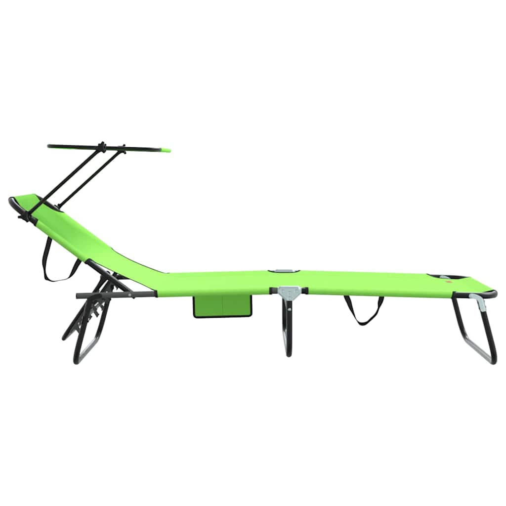 Foldestol med pude 2-person 2 pcs Grøn 56 x 190 x 81cm Stof