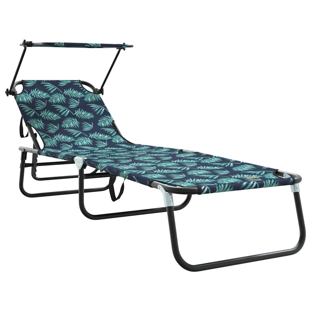 Foldestol med pude 2-person 2 pcs Grøn 56 x 190 x 81cm Stof