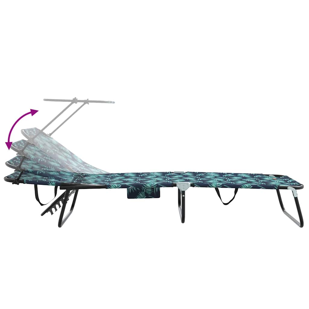 Foldestol med pude 2-person 2 pcs Grøn 56 x 190 x 81cm Stof