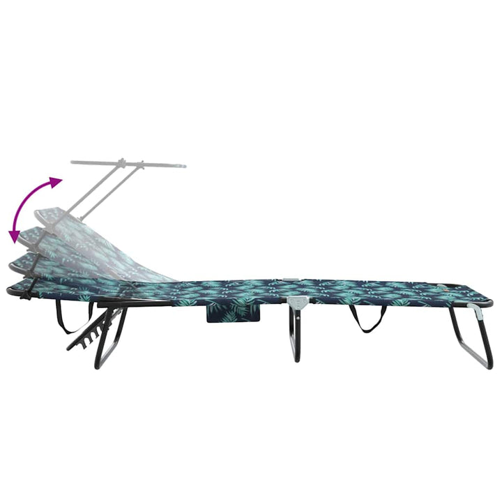 Foldestol med pude 2-person 2 pcs Grøn 56 x 190 x 81cm Stof