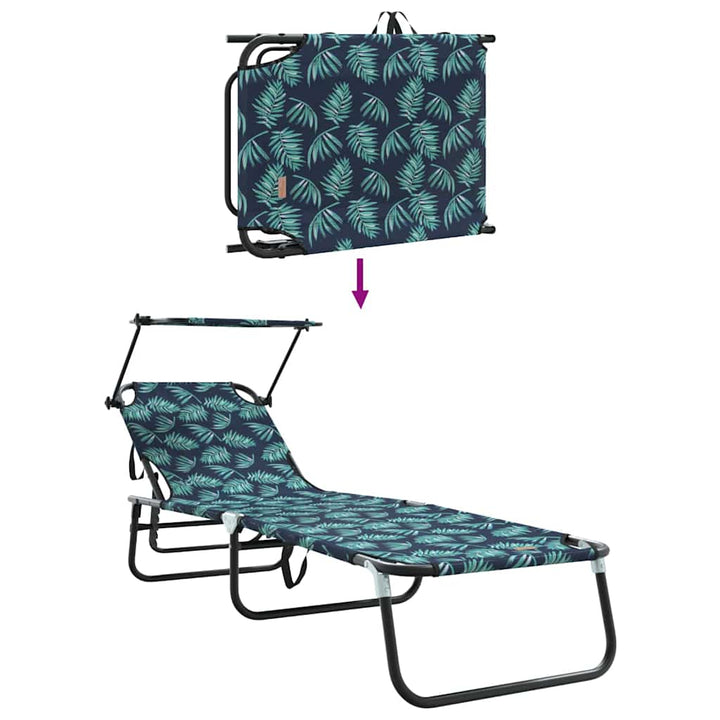 Foldestol med pude 2-person 2 pcs Grøn 56 x 190 x 81cm Stof