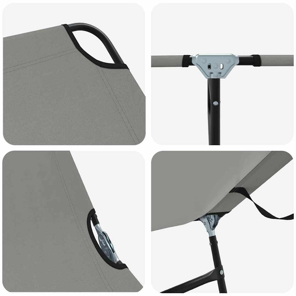 Foldestol 2-person 2 pcs Grå 56 x 189 x 87cm Stof