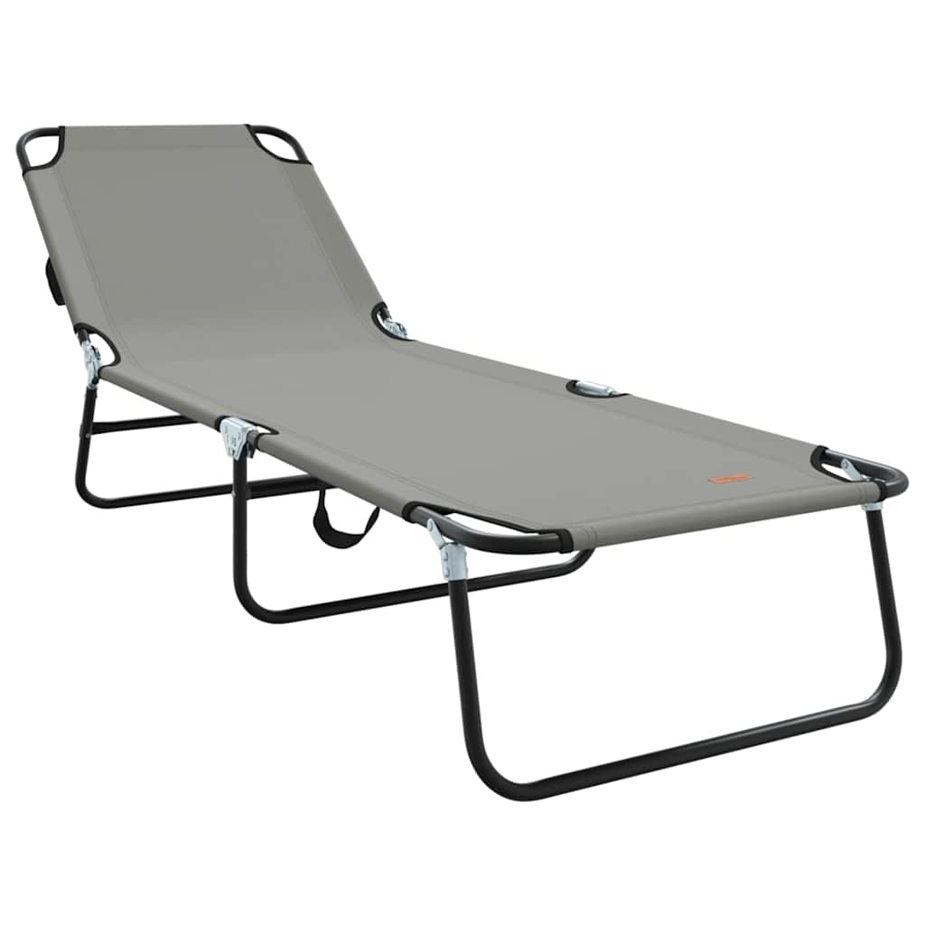 Foldestol 2-person 2 pcs Grå 56 x 189 x 87cm Stof