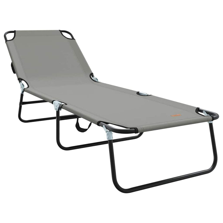 Foldestol 2-person 2 pcs Grå 56 x 189 x 87cm Stof