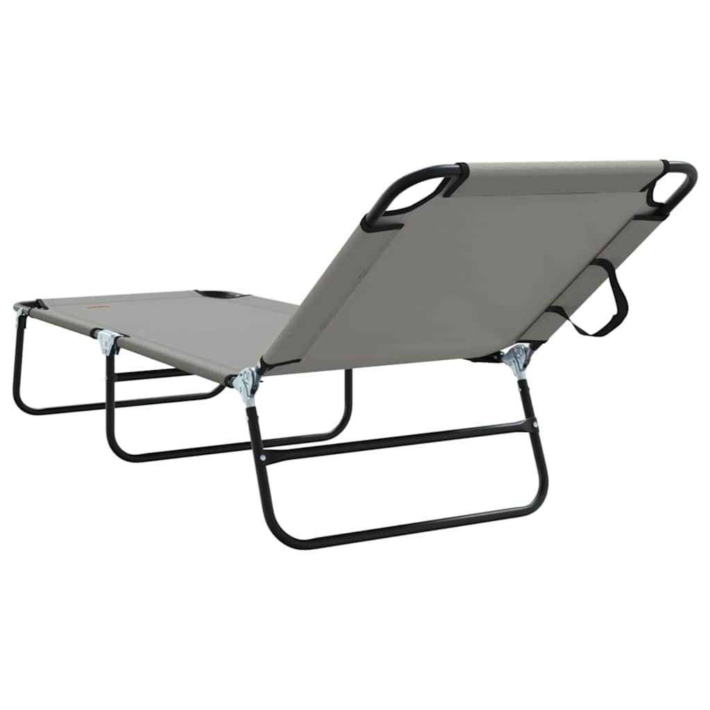 Foldestol 2-person 2 pcs Grå 56 x 189 x 87cm Stof