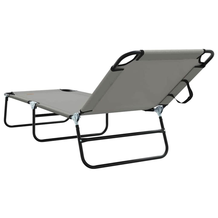 Foldestol 2-person 2 pcs Grå 56 x 189 x 87cm Stof