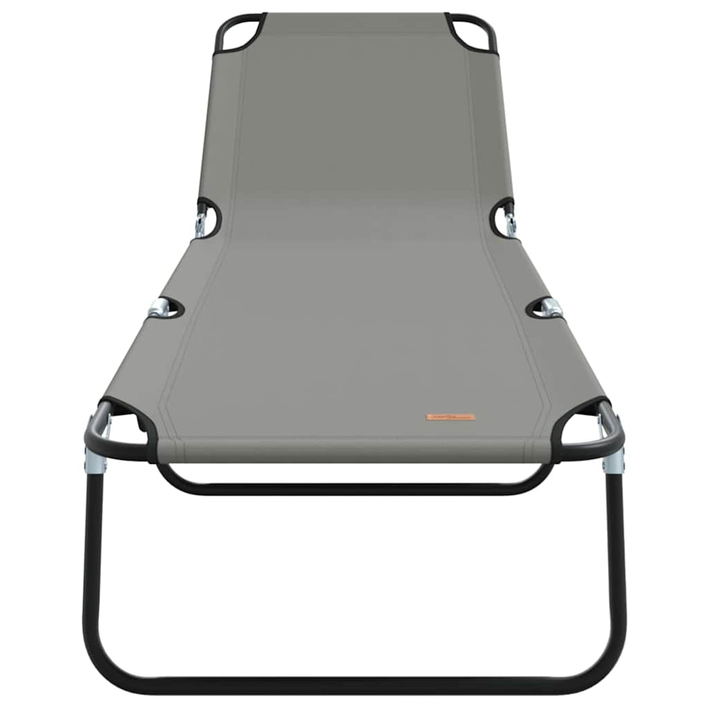 Foldestol 2-person 2 pcs Grå 56 x 189 x 87cm Stof