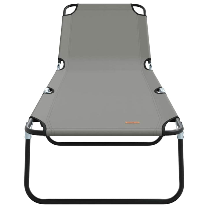 Foldestol 2-person 2 pcs Grå 56 x 189 x 87cm Stof