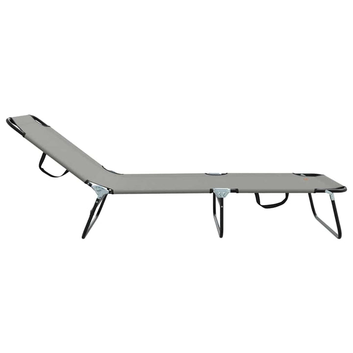 Foldestol 2-person 2 pcs Grå 56 x 189 x 87cm Stof