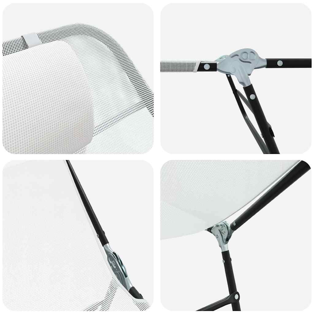 Foldestol 2-person 2 pcs Creme 182 x 55 x 85.5cm Textilene