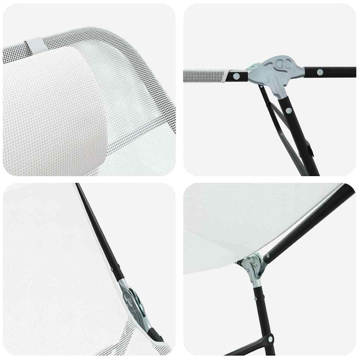 Foldestol 2-person 2 pcs Creme 182 x 55 x 85.5cm Textilene