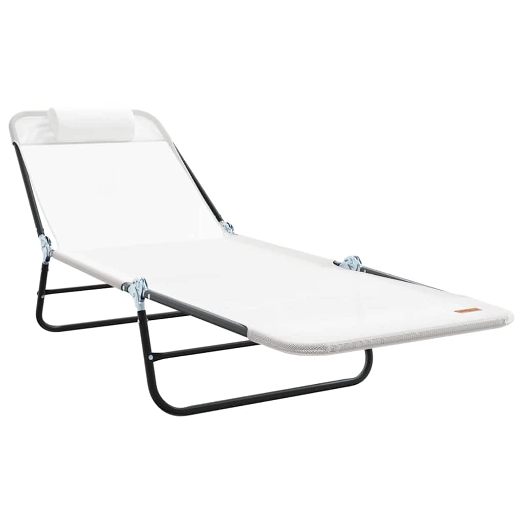 Foldestol 2-person 2 pcs Creme 182 x 55 x 85.5cm Textilene