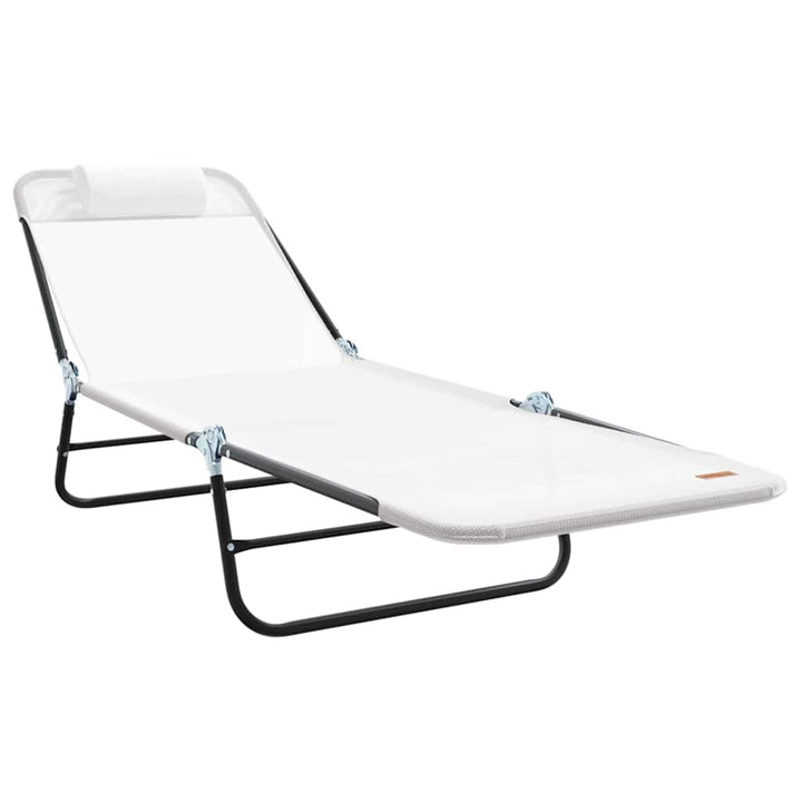 Foldestol 2-person 2 pcs Creme 182 x 55 x 85.5cm Textilene