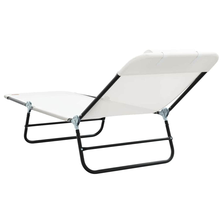 Foldestol 2-person 2 pcs Creme 182 x 55 x 85.5cm Textilene