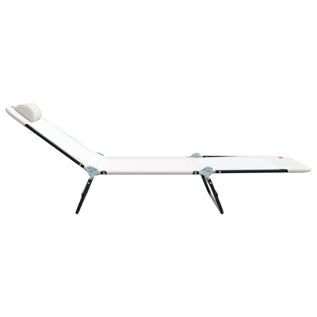 Foldestol 2-person 2 pcs Creme 182 x 55 x 85.5cm Textilene