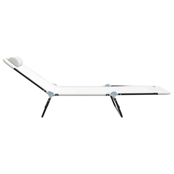Foldestol 2-person 2 pcs Creme 182 x 55 x 85.5cm Textilene