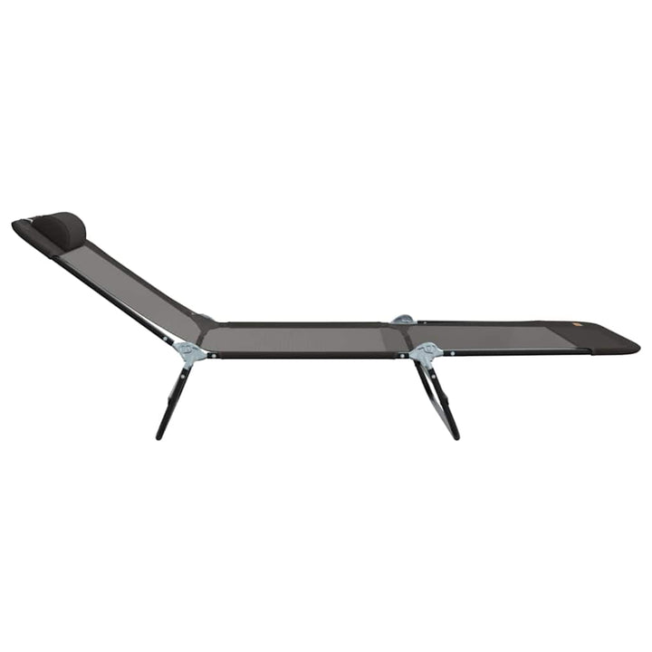 Foldestol 2-person 2 pcs Sort 182 x 55 x 85.5cm Textilene