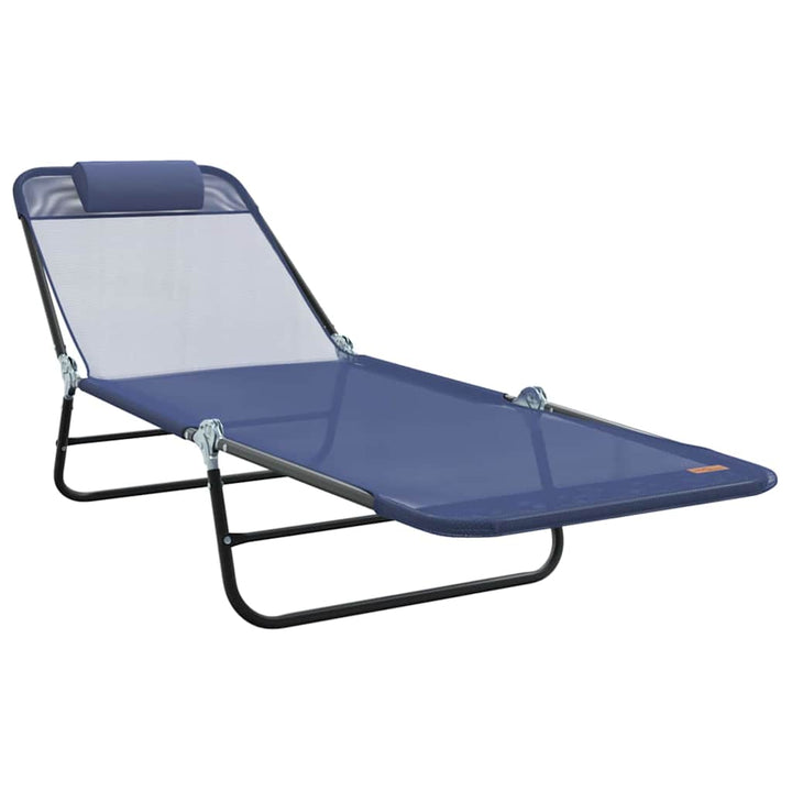 Foldestol 2-person 2 pcs Marineblå 182 x 55 x 85.5cm Textilene
