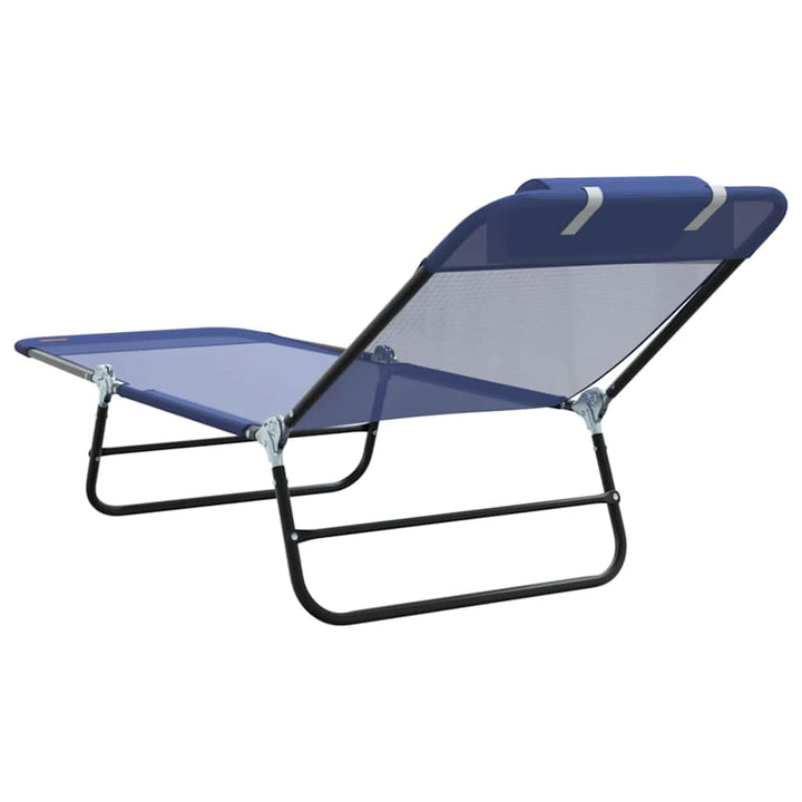 Foldestol 2-person 2 pcs Marineblå 182 x 55 x 85.5cm Textilene