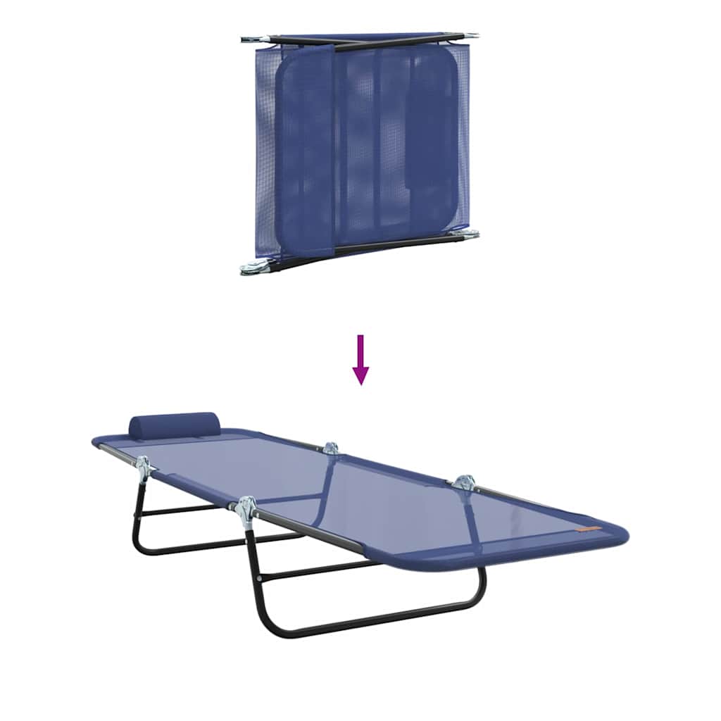 Foldestol 2-person 2 pcs Marineblå 182 x 55 x 85.5cm Textilene