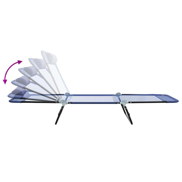 Foldestol 2-person 2 pcs Marineblå 182 x 55 x 85.5cm Textilene