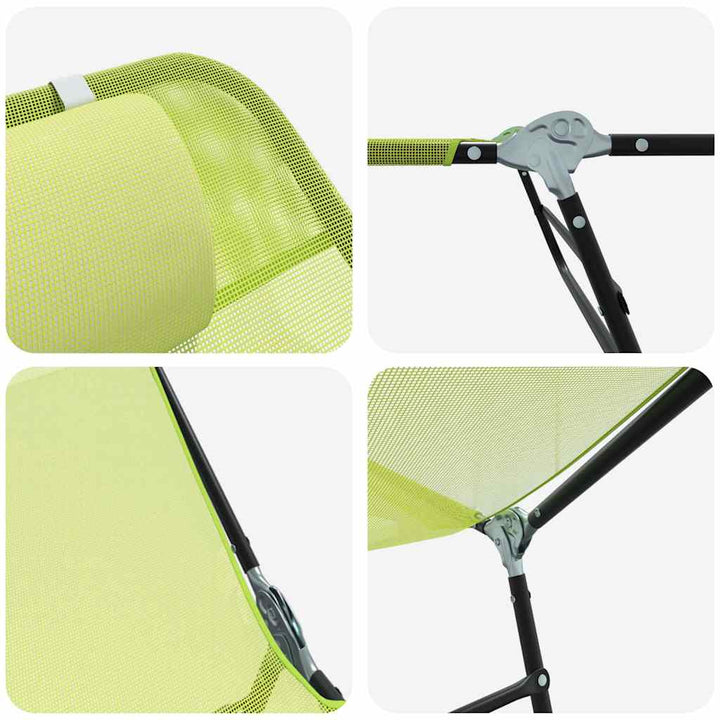Foldestol 2-person 2 pcs Grøn 182 x 55 x 85.5cm Textilene