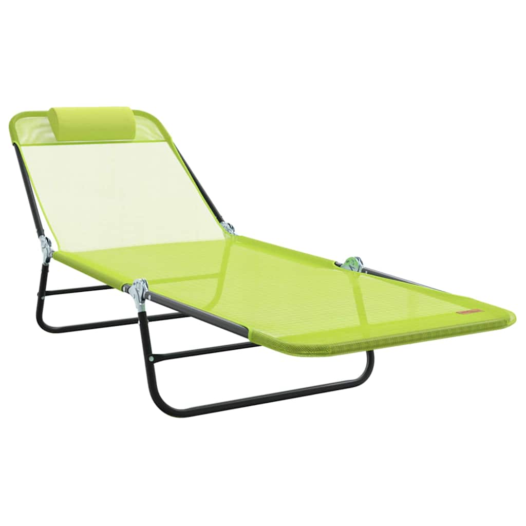 Foldestol 2-person 2 pcs Grøn 182 x 55 x 85.5cm Textilene