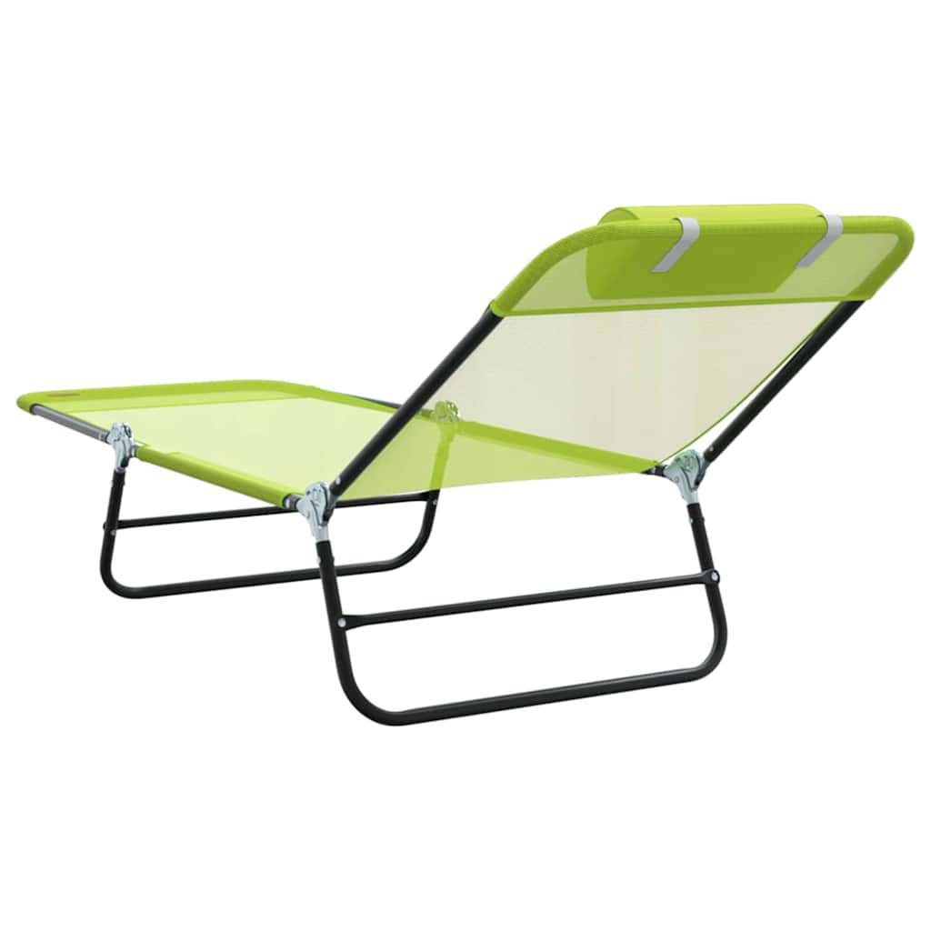 Foldestol 2-person 2 pcs Grøn 182 x 55 x 85.5cm Textilene